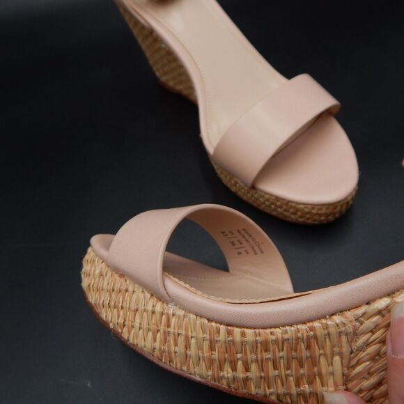 Aldo Legiwien-55 Nude Pink Espadrille Basketweave Wedge Ankle Strap Sz 8-1/2 - Picture 11 of 12